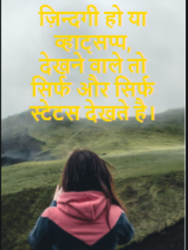 ज़िन्दगी हो या व्हाट्सप्प,
देखने वाले तो सिर्फ और सिर्फ स्टेटस देखते है।