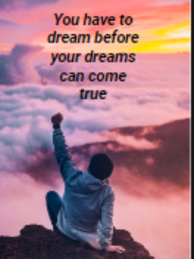 You have to dream before your dreams can come true