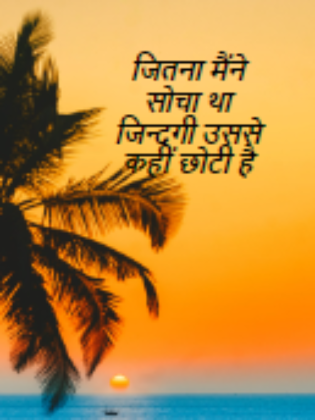 जितना मैंने सोचा था जिन्दगी उससे कहीं छोटी है